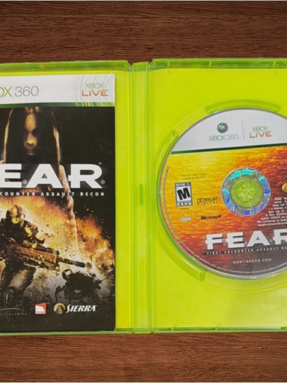 XBOX 360 XBOX LIVE FEAR “FIRST ENCOUNTER ASSAULT RECON”